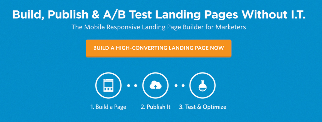 Unbounce landing page as an example of using headlines and buttons properly