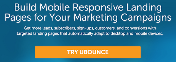 An Unbounce landing page showing an example of message matching.